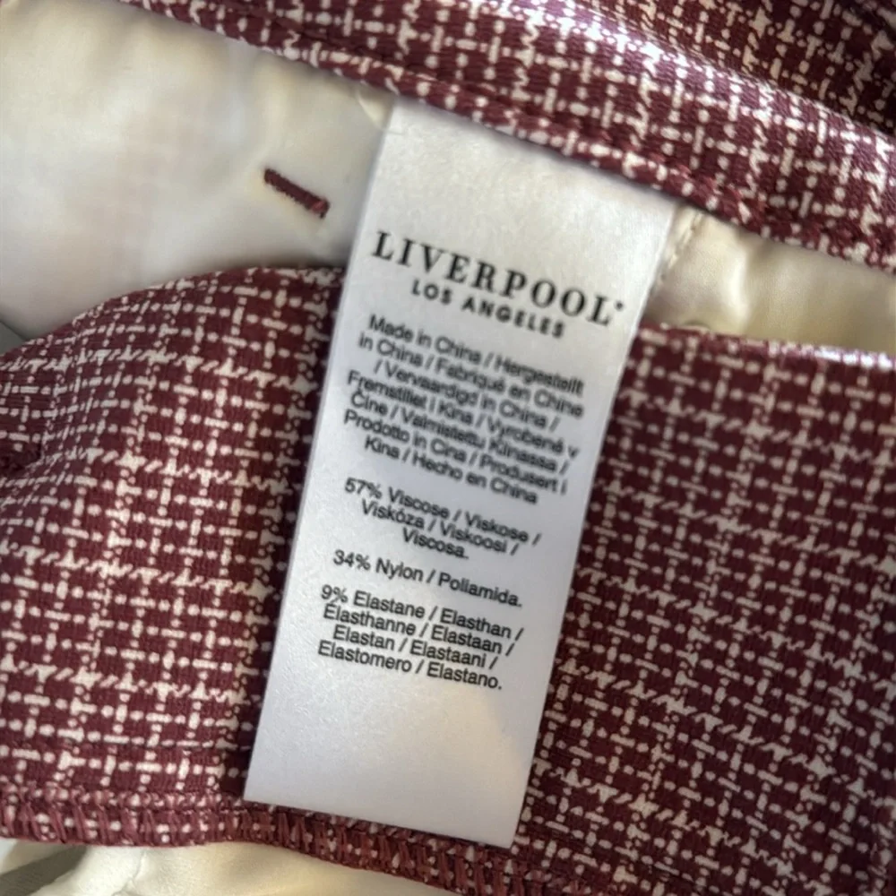 Liverpool Los Angeles | Sweet Berry Mini Box Plaid Dress Pants - Picture 8 of 8